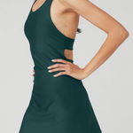 Alo Yoga Alo Airlift Fly Dress Midnight Green Open Back Cut-Out Padded Sports Skort Mini Photo 0