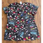 Disney  Mickey Mouse Scrubs Women's Sz XS Gray Blue Red Multicolor Photo 0