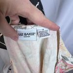 Liz Baker Vintage Cream Floral Print 100% Silk Sleeveless Shift Maxi Dress Sz 1X Photo 4