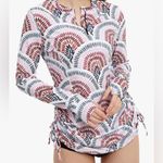 Lily Cat Rash Guard Swim Coverup SPF 50 Women Small Boho Ruched Long Sleeve NWT Pink Photo 8