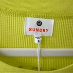 Sundry NWT Bright Yellow Dream American Waffle Print Long Sleeve Top, Size Large Photo 2