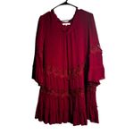 Indigo Soul Burgundy Lace Trim Tiered Ruffle Dress 2X Red Size undefined Photo 4