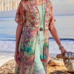 Soft Surroundings Embroidered Beaded Primavera Boho Topper Kimono Cardigan XL Photo 10