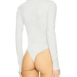 We Wore What NWT Longsleeve Crewneck Henley Bodysuit Buttons XS Heather Grey #3550 Photo 4