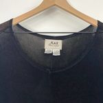 Flax Stretchy Knit Scoop Neck Long Sleeve Mini Dress Black Lagenlook Womens L Photo 2