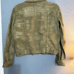Free People Rumors Denim Jacket in Willow Olive Green Photo 4