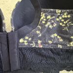 Cacique  Sz 38C Boost Plunge Push Up Padded Bra Blue With Yellow Flower Floral Photo 5