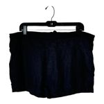 Vince  Shorts Women Large‎ Black Linen Elastic Tie Waist 3 Inch Lightweight Photo 1
