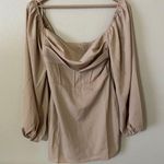 Princess Polly Lillie Long Sleeve Mini Dress Beige Photo 4