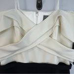 NWT Theia Black/Ivory Crisscross Off the Shoulder Color Block Jumpsuit Size 10 Black Photo 8