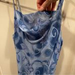 Eye Candy Vintage Y2K mermaid maxi dress sparkle blue swirl beaded cowl neck Photo 5