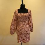Free People  Apricot Combo Floral Smock It To Me Mini Dress Size M NWOT Photo 9