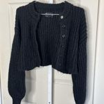 ASOS  Ribbed Chunky Knit Women’s Black Crop Cardigan size 2 Photo 4