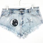 LF NWT Taigwah Star and Moon Denim Shorts Photo 1