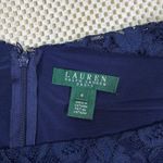 Ralph Lauren Lauren  Navy Floral Lace Cap Sleeve Fit Flare Dress Womens 4 Photo 6