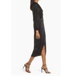 Saylor  Black One Shoulder Long Sleeve Party Cocktail Midi Dress XS Photo 1