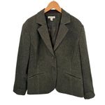Coldwater Creek Blazer Jacket Womens 12 Green Wool Blend Lined Pockets Masters Photo 0