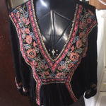 American Eagle  embroidered flowy boho Icelandic S blouse Photo 0