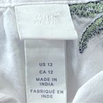 H&M HM White Green Palm Embroidered Dress Photo 4