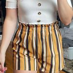 Zaful Two Piece Outfit - Off The Shoulder Top & Striped Shorts Photo 0