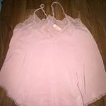 Love Stitch Tank Top Pink Lace Size Medium Valentines Romantic Elegant Photo 5
