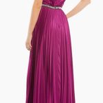 Mac Duggal ’s IEENA Belted Pleated Satin Gown in Berry Size 8, New w/Tag Photo 2