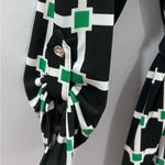 Jules & Leopold black white and green grommet vneck geometric print size small Photo 4