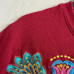 Unique Mexican Embroidered Vibrant Floral Folk Art Long Sleeve Sweatshirt S Photo 4