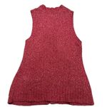 LLBean Cable Knit Sweater Vest L Wool Blend Button Front Cottagecore Academia Pink Size L Photo 5