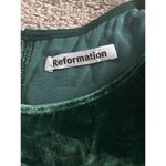 Reformation  Mountain Dress Velvet Emerald Green Ruffle Mini Dress Size 6 Party Photo 8