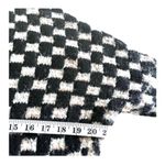Lulumari  ecru black chunky geometric print fuzzy sweater S/M Photo 2