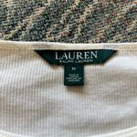 Vintage Lauren Ralph Lauren Zip Shoulder Ribbed Top White Y2K Preppy Streetwear Size M Photo 13