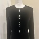 Laura Ashley VTG 1990s Black Silk Velvet Midi Dress Holiday Gothic Cottage Small Photo 4