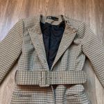 ZARA Belted Houndstooth Frock Blazer Coat Size S NWOT Photo 4