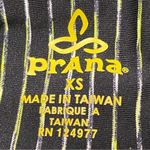 prAna  Space Dye Leggings Black Neon Green Stripe Pull On Yoga Pants XS Photo 2