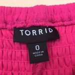 Torrid  Women’s Boho Barbiecore Hot Pink White Floral Print Puff Sleeve Dress Photo 8