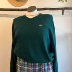 Lacoste Green Unisex V Neck 100% Cotton Pullover Sweater Size XL Photo 4