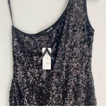 NWT one shoulder black shimmer sequin mini dress lined, size S / M Silver Size M Photo 1