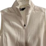 Lands' End  Women's Ivory Fleece Zip-Up Vest Size S Casual Fall Side Pockets Photo 2