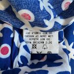 Royal Blue, Pink & White Tie Neck 3/4 Sleeve Lightweight Maxi Dress Blue Photo 7