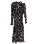 Equipment  Silk Chiffon Vivienne Wrap Effect Floral Midi Dress Black Size 8 Photo 10