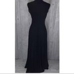 Black sheer mesh top little black dress w/ sheer band maxi sleeveless formal dre Size M Photo 4