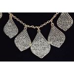 INC Gold-Tone Pave Crystal Statement TEARDROP NECKLACE 16-19” New On Card Photo 2