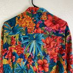 Vtg Dana Cote D'Azeur Silk Blouse Womens Size 40 Blue Floral Button Up France Photo 9