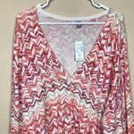 Roz & Ali NWT  Women’s Poppy Fields Chevron Pattern Button-Up Cardigan Sweater Photo 1