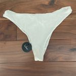 Lulus Swim Thong Bikini Bottoms White Size L High Cut Beach Pool Vacation Photo 1