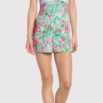 Lilly Pulitzer  Romper Green Sadie Floral Crochet Playsuit Cutout Back Size 2 Photo 0