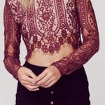 Stylestalker  Vivid Long Sleeve Crop Lace Top Sapphire Photo 1