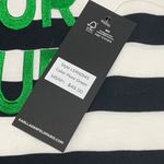 Karl Lagerfeld PARIS Bonjour Striped Tee L 21.5” p2p Black/White NWT Photo 5