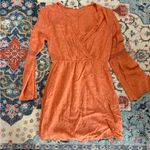 Roxy 184 Rust Orange Crochet Heart Long Sleeve Dress size xs Photo 3